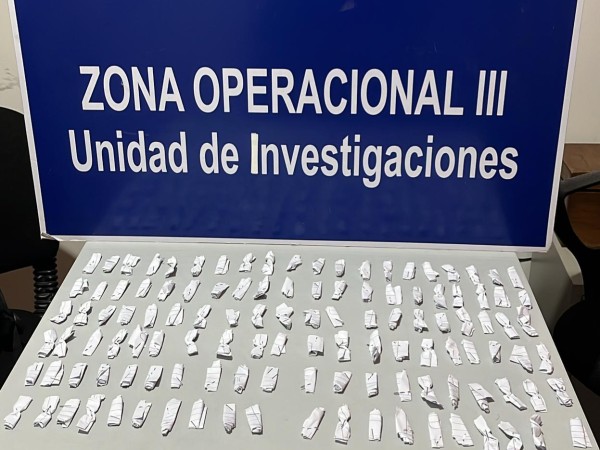 Lo detuvieron con 122 envoltorios de cocaína en San Carlos; fue condenado